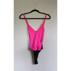 Surplice cross back body suit